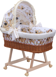 Proutěný košík na miminko s boudičkou Scarlett Japy - béžová