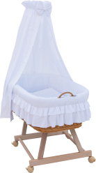 Proutěný košík pro miminko s nebesy Martin - bílá