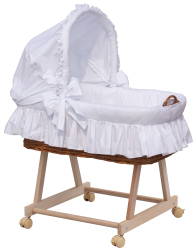 Proutěný koš na miminko s boudičkou Scarlett Péťa - bílá
