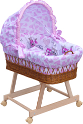 Proutěný košík na miminko s boudičkou Scarlett Kulíšek - růžová