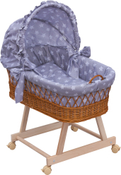 Proutěný košík na miminko s boudičkou Scarlett hvězdička - šedá